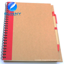 Promotional Spiral Notebook with Ballpen, Recycled Notebook with Ballpen